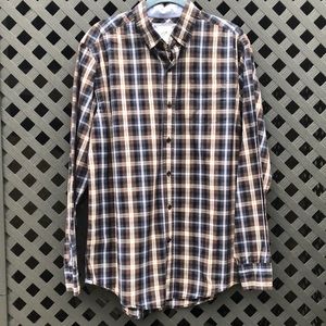 Johnston & Murphy Plaid Cotton Button Down Shirt